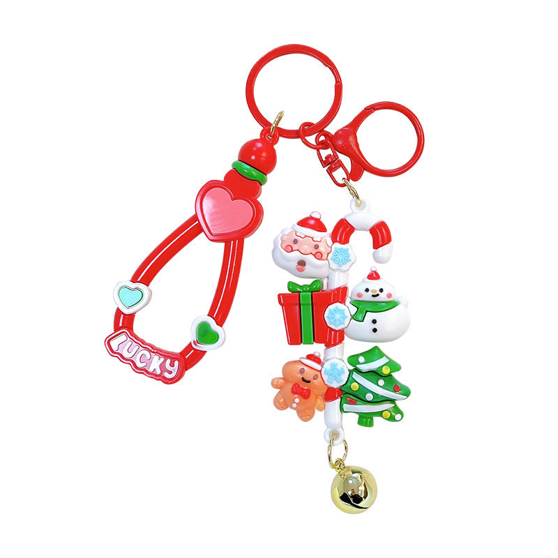 Wholesale Christmas Snowman Reindeer Santa Claus PVC Keychain